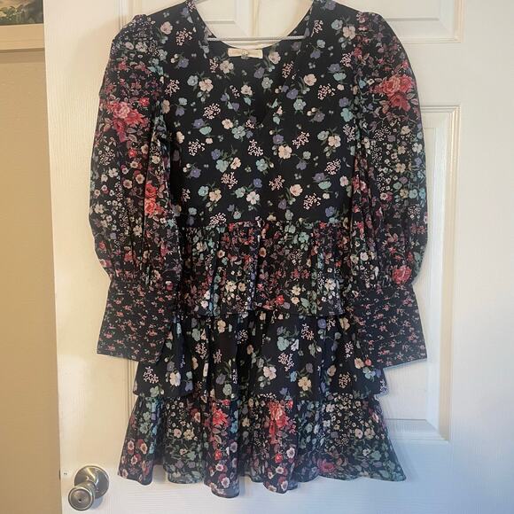 Love Shack Fancy Paris Ruffled Floral Mini Dress SZ 4 - Picture 1 of 16